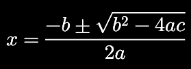 Quadratic Formula